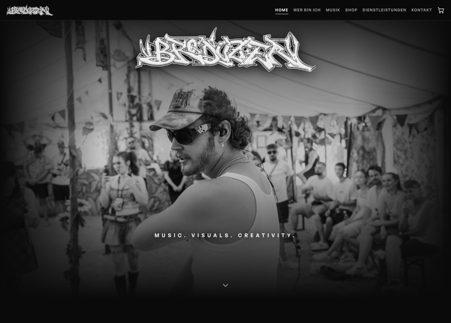 broduzer.de – Startseite mit Graffiti-Logo