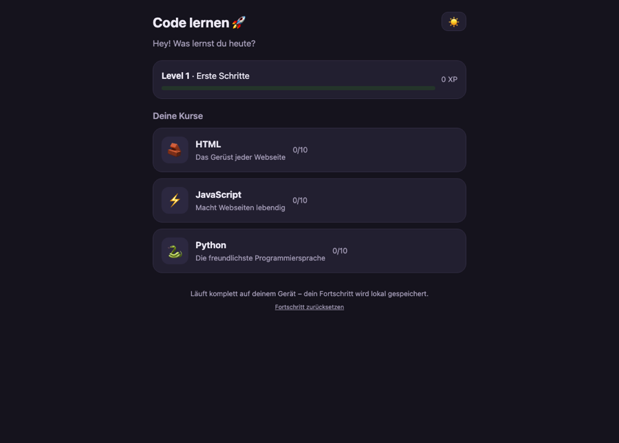 Code lernen – Kursübersicht